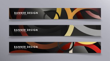 Yığılmış halkaların arka planına karşı dikdörtgen vektör afişleri. taş ve tuğla renkleri kompozisyonu