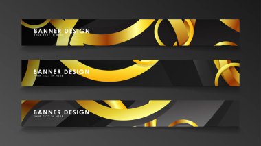 Soyut daire afişi. Süslü vektör illüstrasyon. koyu bir arka plan üzerinde altın daire