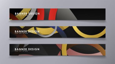 Yığılmış halkaların arka planına karşı dikdörtgen vektör afişleri. taş ve tuğla renkleri kompozisyonu