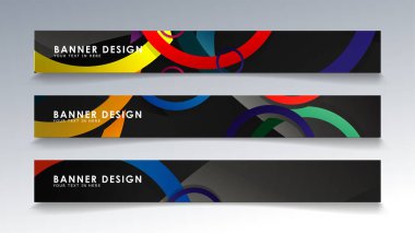 Renkli bir daire arka plan ile dikdörtgen afiş ayarlayın