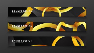 Soyut daire afişi. Süslü vektör illüstrasyon. koyu bir arka plan üzerinde altın daire