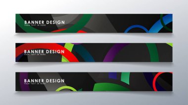 Renkli bir daire arka plan ile dikdörtgen afiş ayarlayın