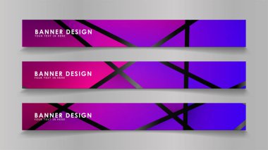 Renk degradelerinde geometrik arka planlara sahip soyut vektör afişleri