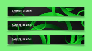 Koyu yeşil dairelerarka plan ile dikdörtgen vektör afiş ayarlayın