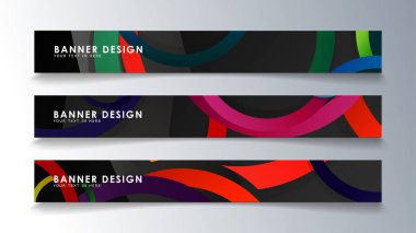 Renkli bir daire arka plan ile dikdörtgen afiş ayarlayın