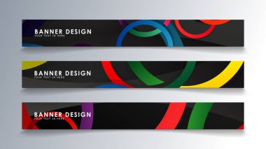 Renkli bir daire arka plan ile dikdörtgen afiş ayarlayın