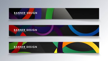 Renkli bir daire arka plan ile dikdörtgen afiş ayarlayın