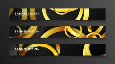 Soyut daire afişi. Süslü vektör illüstrasyon. koyu bir arka plan üzerinde altın daire