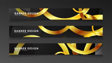 Soyut daire afişi. Süslü vektör illüstrasyon. koyu bir arka plan üzerinde altın daire