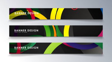 Renkli bir daire arka plan ile dikdörtgen afiş ayarlayın