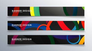 Renkli bir daire arka plan ile dikdörtgen afiş ayarlayın