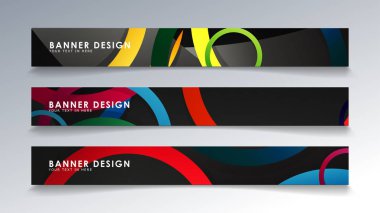 Renkli bir daire arka plan ile dikdörtgen afiş ayarlayın