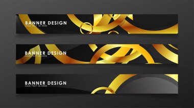 Soyut daire afişi. Süslü vektör illüstrasyon. koyu bir arka plan üzerinde altın daire