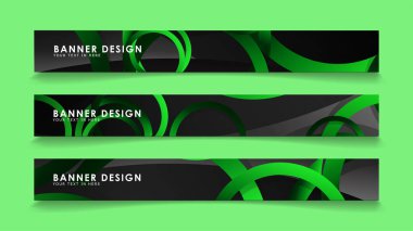 Koyu yeşil dairelerarka plan ile dikdörtgen vektör afiş ayarlayın