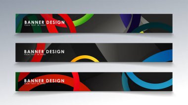 Renkli bir daire arka plan ile dikdörtgen afiş ayarlayın