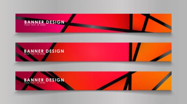 Renk degradelerinde geometrik arka planlara sahip soyut vektör afişleri