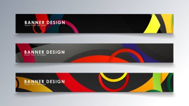 Renkli bir daire arka plan ile dikdörtgen afiş ayarlayın