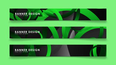 Koyu yeşil dairelerarka plan ile dikdörtgen vektör afiş ayarlayın