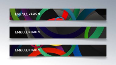 Renkli bir daire arka plan ile dikdörtgen afiş ayarlayın