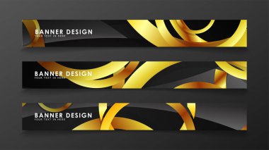 Soyut daire afişi. Süslü vektör illüstrasyon. koyu bir arka plan üzerinde altın daire