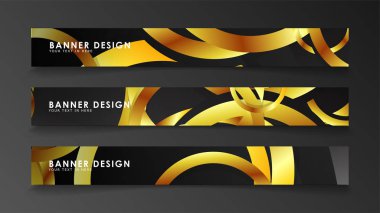 Soyut daire afişi. Süslü vektör illüstrasyon. koyu bir arka plan üzerinde altın daire