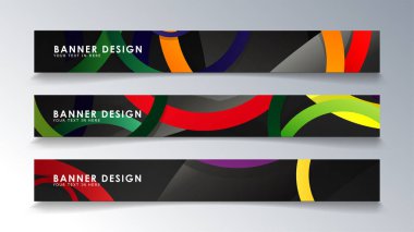 Renkli bir daire arka plan ile dikdörtgen afiş ayarlayın