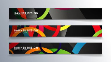 Renkli bir daire arka plan ile dikdörtgen afiş ayarlayın