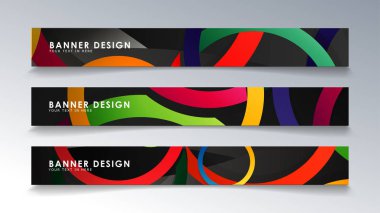 Renkli bir daire arka plan ile dikdörtgen afiş ayarlayın