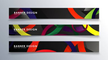 Renkli bir daire arka plan ile dikdörtgen afiş ayarlayın