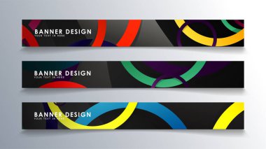 Renkli bir daire arka plan ile dikdörtgen afiş ayarlayın