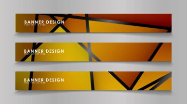 Renk degradelerinde geometrik arka planlara sahip soyut vektör afişleri