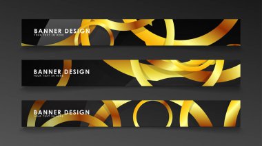 Soyut daire afişi. Süslü vektör illüstrasyon. koyu bir arka plan üzerinde altın daire