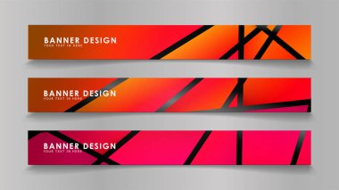 Renk degradelerinde geometrik arka planlara sahip soyut vektör afişleri