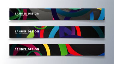 Renkli bir daire arka plan ile dikdörtgen afiş ayarlayın