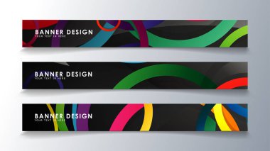 Renkli bir daire arka plan ile dikdörtgen afiş ayarlayın