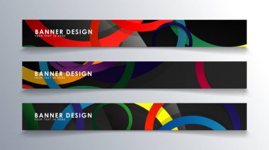 Renkli bir daire arka plan ile dikdörtgen afiş ayarlayın