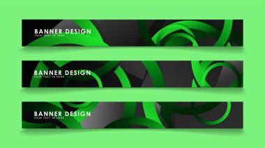 Koyu yeşil dairelerarka plan ile dikdörtgen vektör afiş ayarlayın