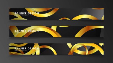 Soyut daire afişi. Süslü vektör illüstrasyon. koyu bir arka plan üzerinde altın daire