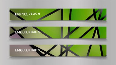 Renk degradelerinde geometrik arka planlara sahip soyut vektör afişleri