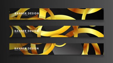 Soyut daire afişi. Süslü vektör illüstrasyon. koyu bir arka plan üzerinde altın daire