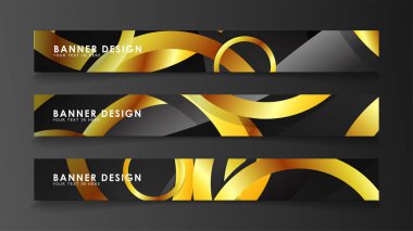 Soyut daire afişi. Süslü vektör illüstrasyon. koyu bir arka plan üzerinde altın daire