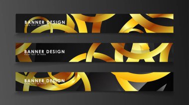 Soyut daire afişi. Süslü vektör illüstrasyon. koyu bir arka plan üzerinde altın daire