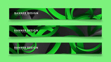 Koyu yeşil dairelerarka plan ile dikdörtgen vektör afiş ayarlayın