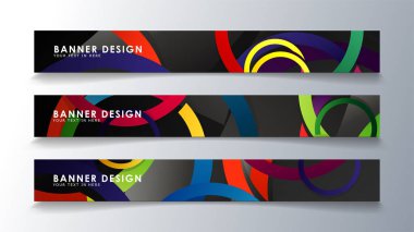 Renkli bir daire arka plan ile dikdörtgen afiş ayarlayın