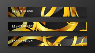 Soyut daire afişi. Süslü vektör illüstrasyon. koyu bir arka plan üzerinde altın daire