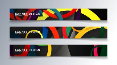 Renkli bir daire arka plan ile dikdörtgen afiş ayarlayın