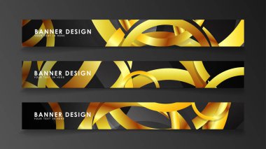 Soyut daire afişi. Süslü vektör illüstrasyon. koyu bir arka plan üzerinde altın daire