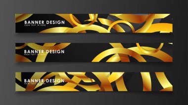 Soyut daire afişi. Süslü vektör illüstrasyon. koyu bir arka plan üzerinde altın daire