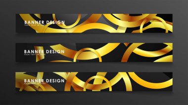 Soyut daire afişi. Süslü vektör illüstrasyon. koyu bir arka plan üzerinde altın daire