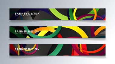 Renkli bir daire arka plan ile dikdörtgen afiş ayarlayın